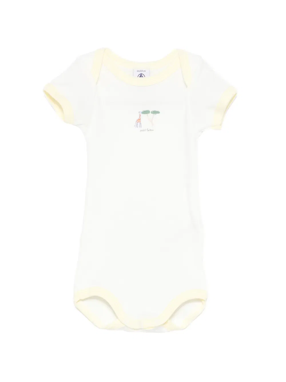 Боди с короткими рукавами (комплект из трех штук) Petit Bateau, белый — фото 2