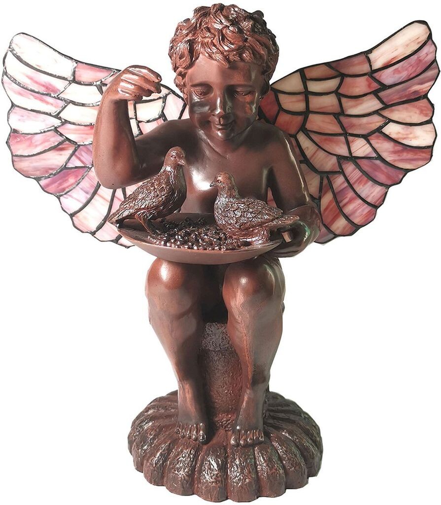 

Настольная лампа Clayre & Eef Tiffany Angel 41x26 см, коричнево-розовое стекло Clayre&Eef, коричневый