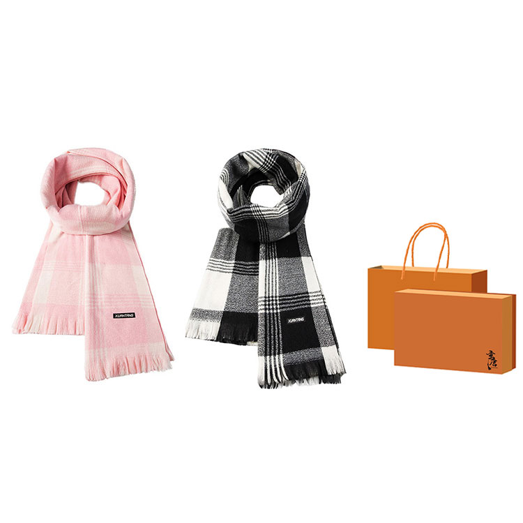

Вязаный шарф унисекс, Black+Light Pink, Box