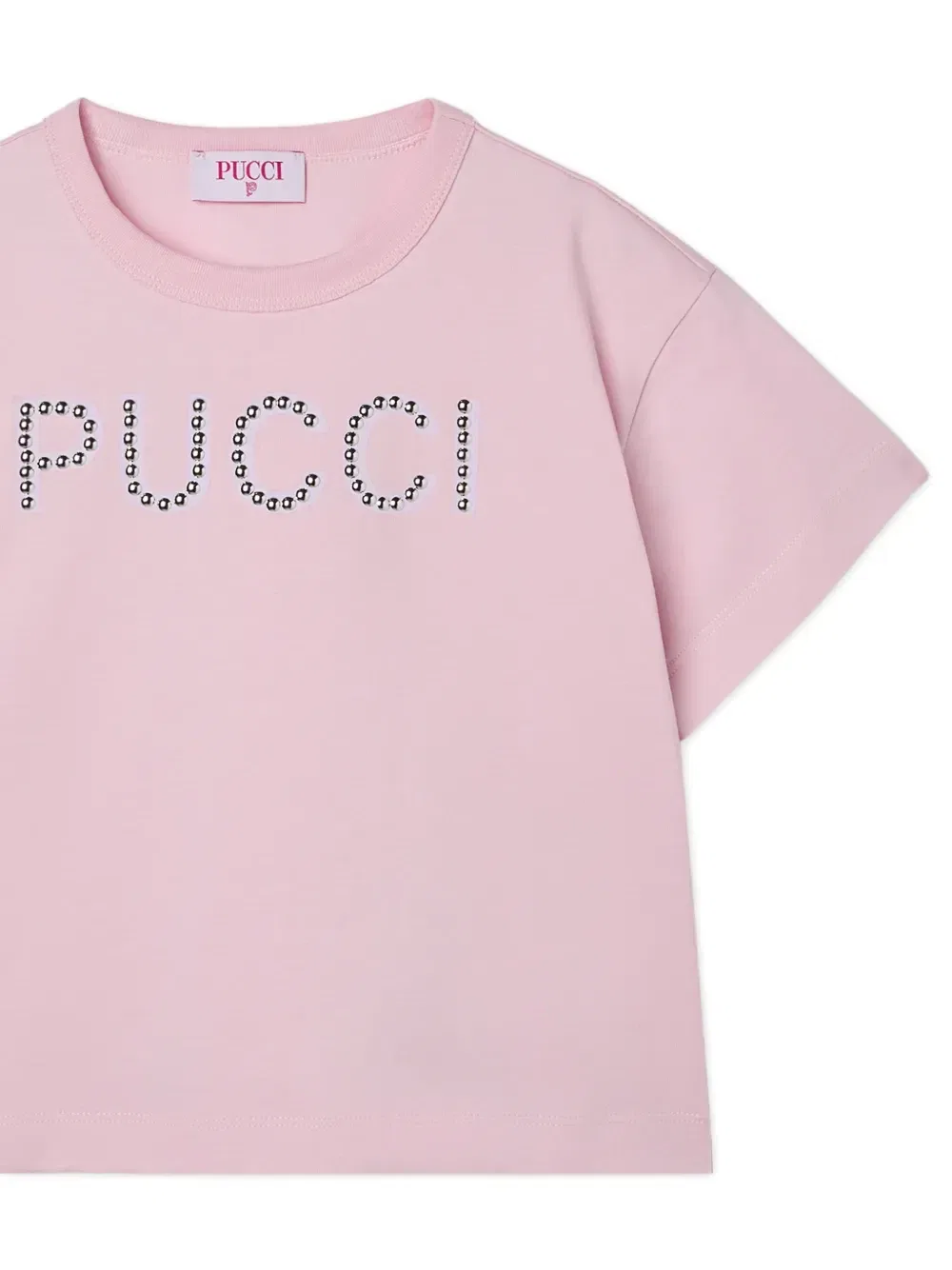 Футболка с логотипом с декором Pucci Junior, розовый — фото 3