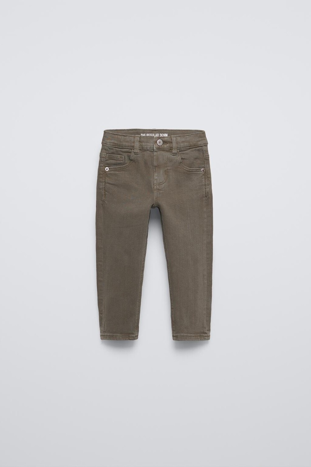 

Брюки из твила стандартного кроя ZARA, коричневый/серо-коричневый