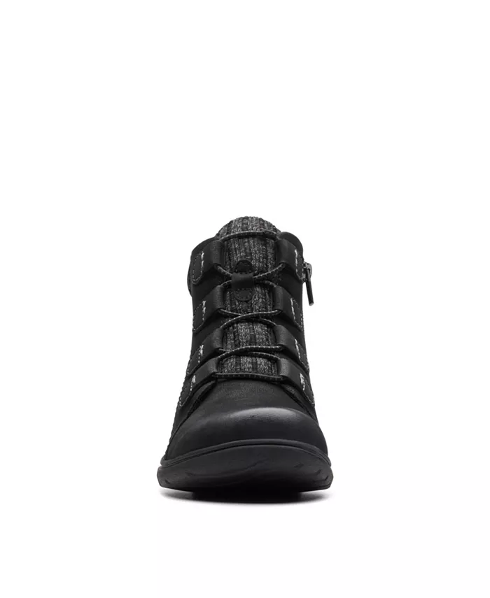 Женские ботинки Clarks Carleigh Jade из кожи комбинированные, черный — фото 4