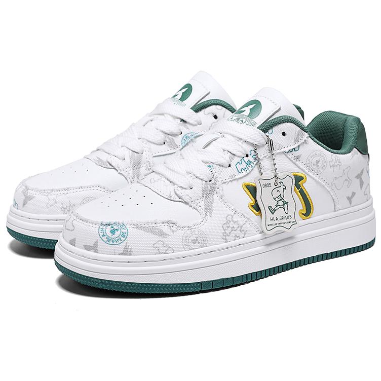 

HLA JEANS Износостойкие тёплые противоскользящие повседневные скейтбордские кроссовки унисекс чёрные бежевые/бежевые розовые/белые зелёные - белые зелёные, цвет White Green