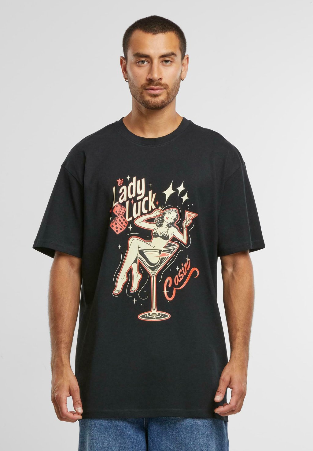 

Футболка с принтом LUCK Mister Tee, черный