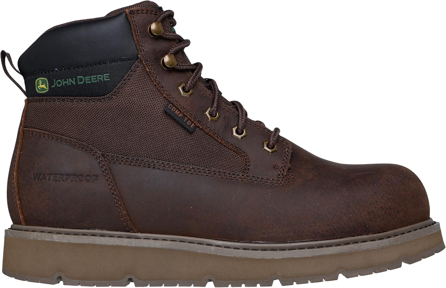 Мужские ботинки Skechers Skechers X John Deere водонепроницаемые с гибкой подошвой Ranger - Hollow Rapids, коричневый — фото 3