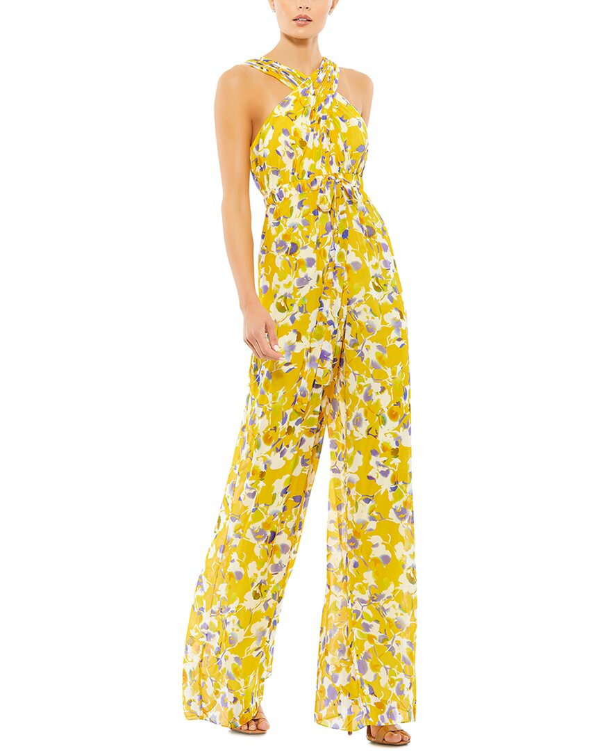 

Комбинезон Mac Duggal с перекрещивающимися лямками и завязкой на талии, желтый