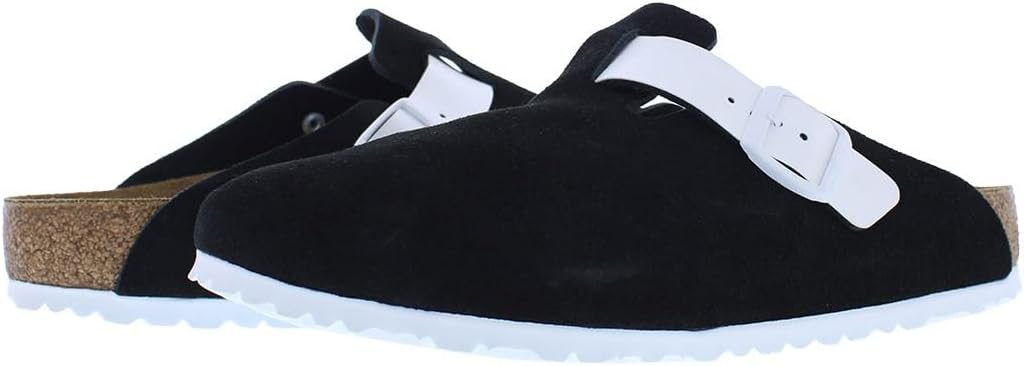 Унисекс сабо Birkenstock Boston с мягкой стелькой, белый/черный — фото 2