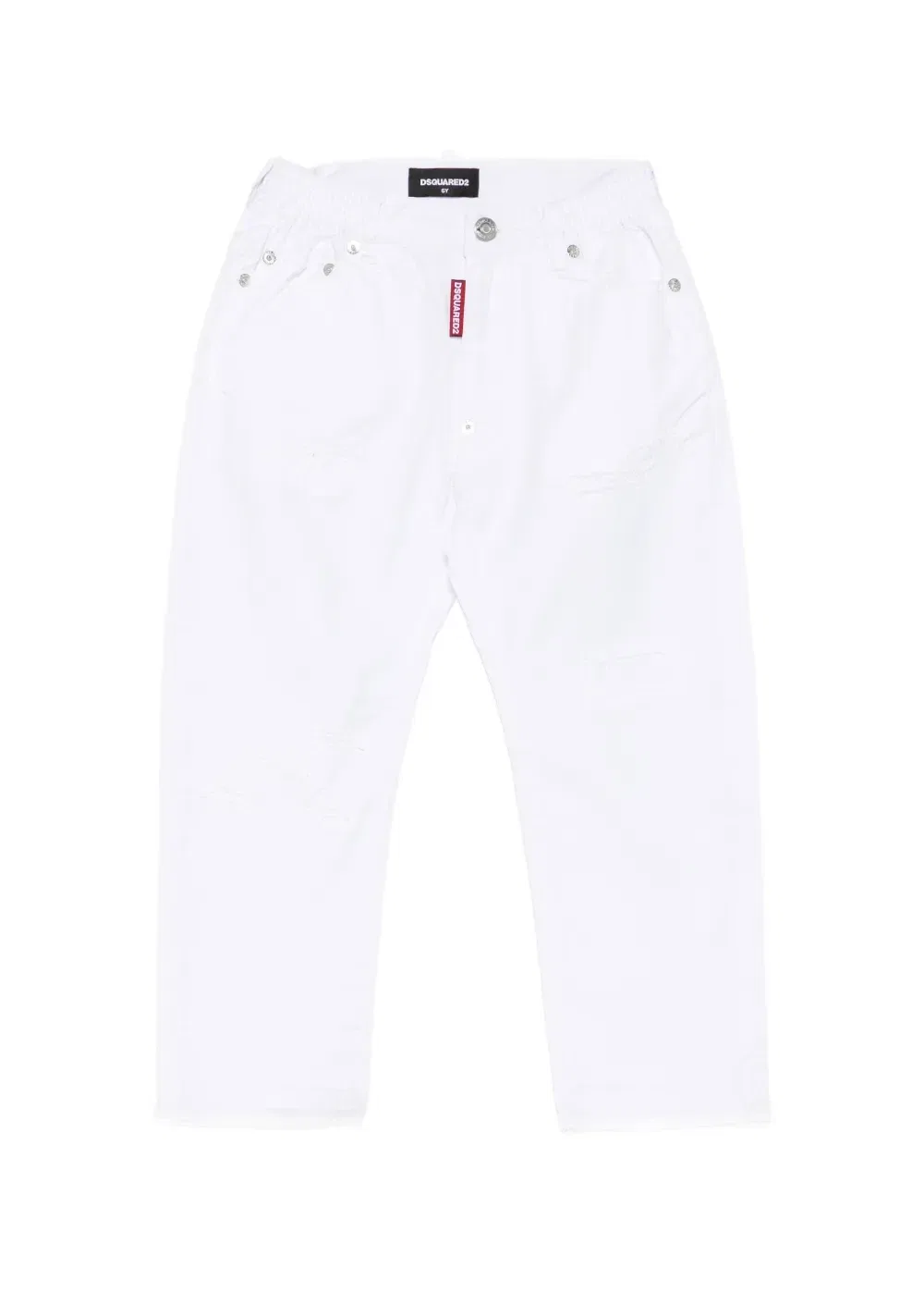 Джинсы с логотипом и эффектом потертости Dsquared2 Kids, белый