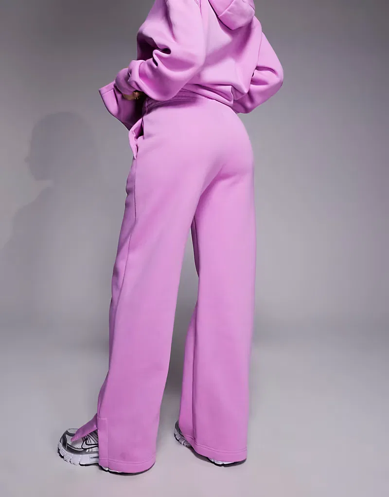 Спортивные брюки Nike Phoenix Fleece с высокой талией и широкими штанинами, розовый — фото 4
