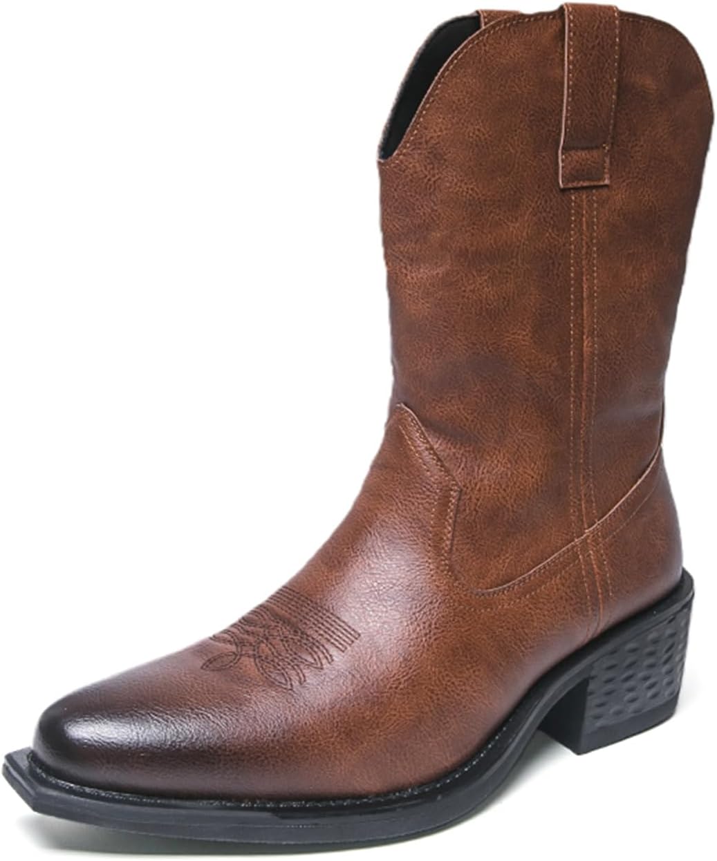 

Мужские ковбойские сапоги из натуральной кожи на шнуровке Psieicwm, коричневый