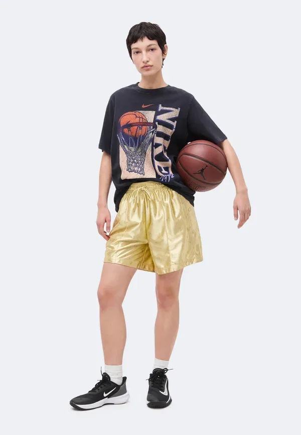 Шорты спортивные Nike Performance A'Ja shine short, цвет золотистый командный/пшеничная трава — фото 2