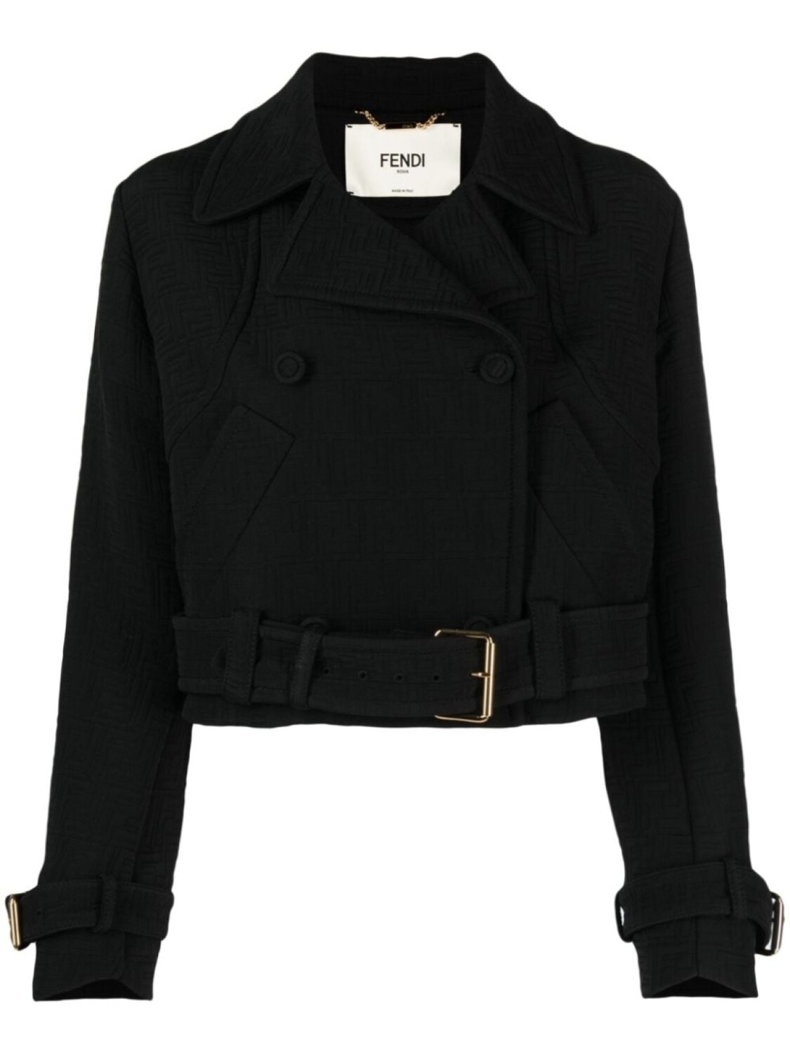 

Байкерская куртка с логотипом FF FENDI, черный