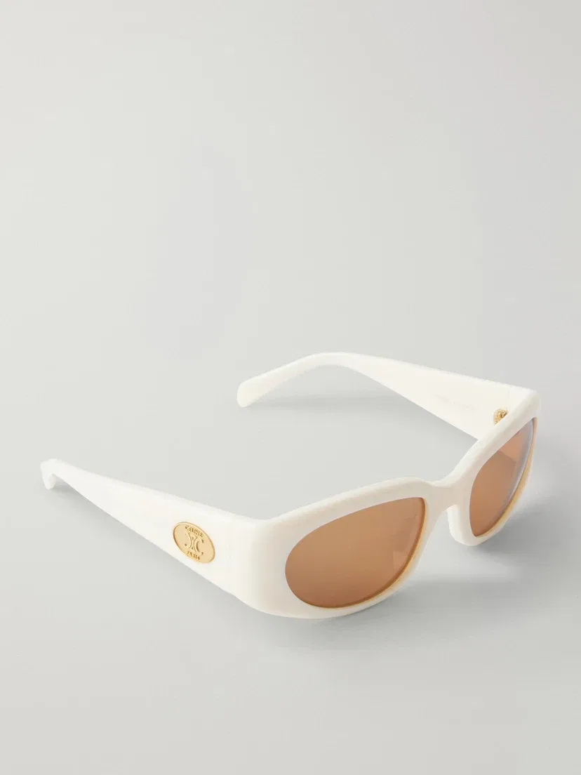 Круглые ацетатные солнцезащитные очки Journey CELINE EYEWEAR, белый — фото 3