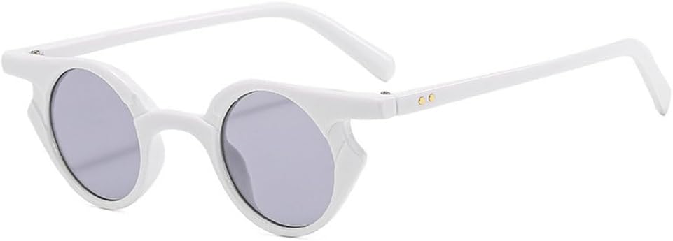 

Сексуальные круглые солнцезащитные очки для женщин, модные очки в маленькой оправе с защитой от УФ-излучения UV400, панк-стиль, ретро-очки UV400 TYUVIVO, C4white-lightgray