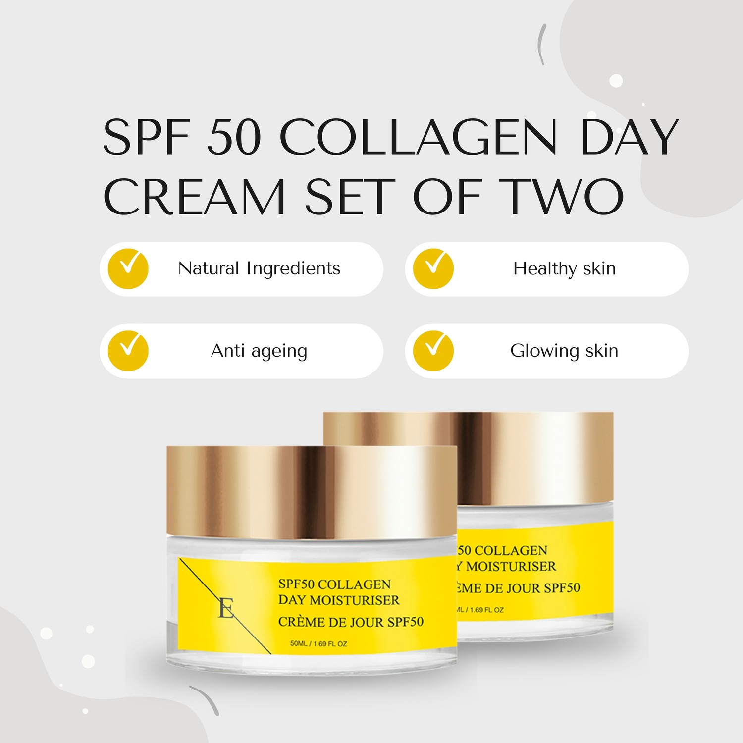 Набор ErthSkin London — Дневной крем spf50 collagen duo , количество 1 шт., 50 мл — фото 3