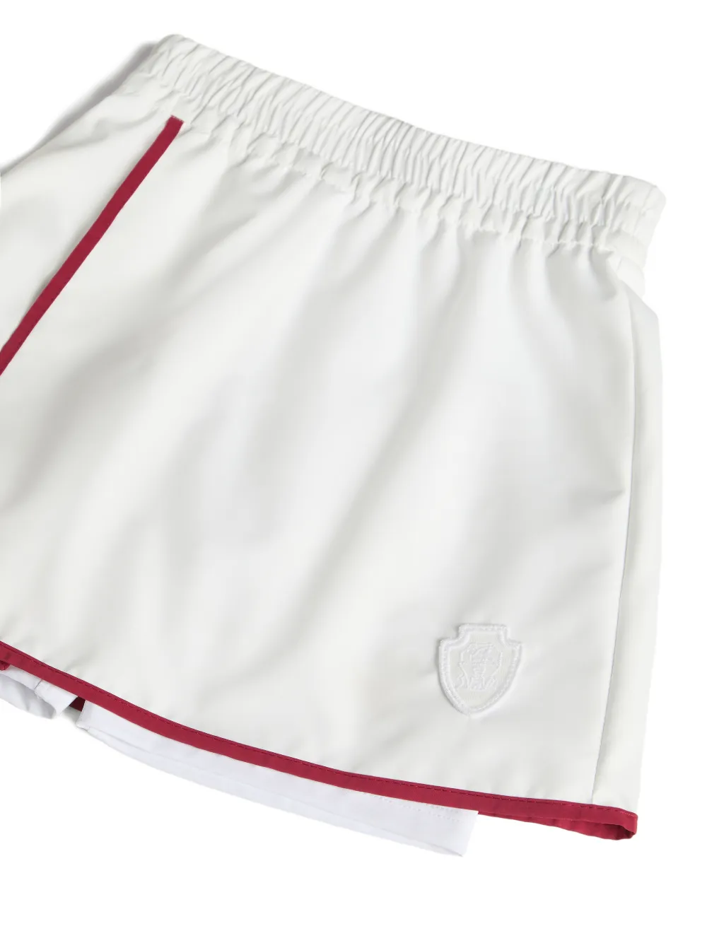 Юбка с контрастной отделкой и логотипом Brunello Cucinelli Kids, белый — фото 3