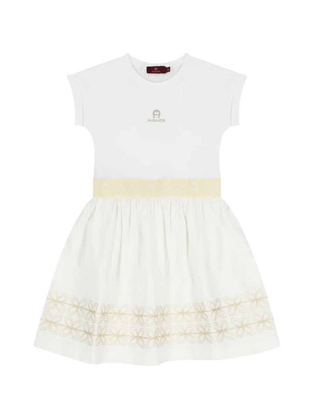 Платье с круглым вырезом Aigner Kids, белый
