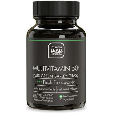 

Black Range Multivitamin 50 Plus Зеленая трава ячменя 30 растительных капсул Pharmalead
