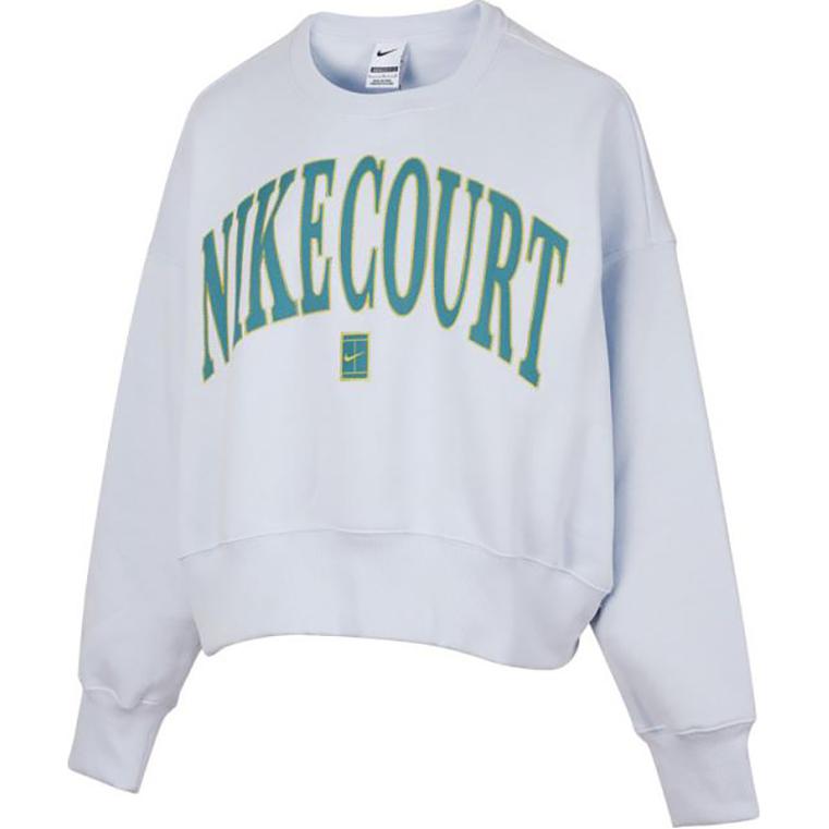 Флисовая толстовка Court Phoenix для женщин оверсайз с круглым вырезом Nike, белый — фото 3