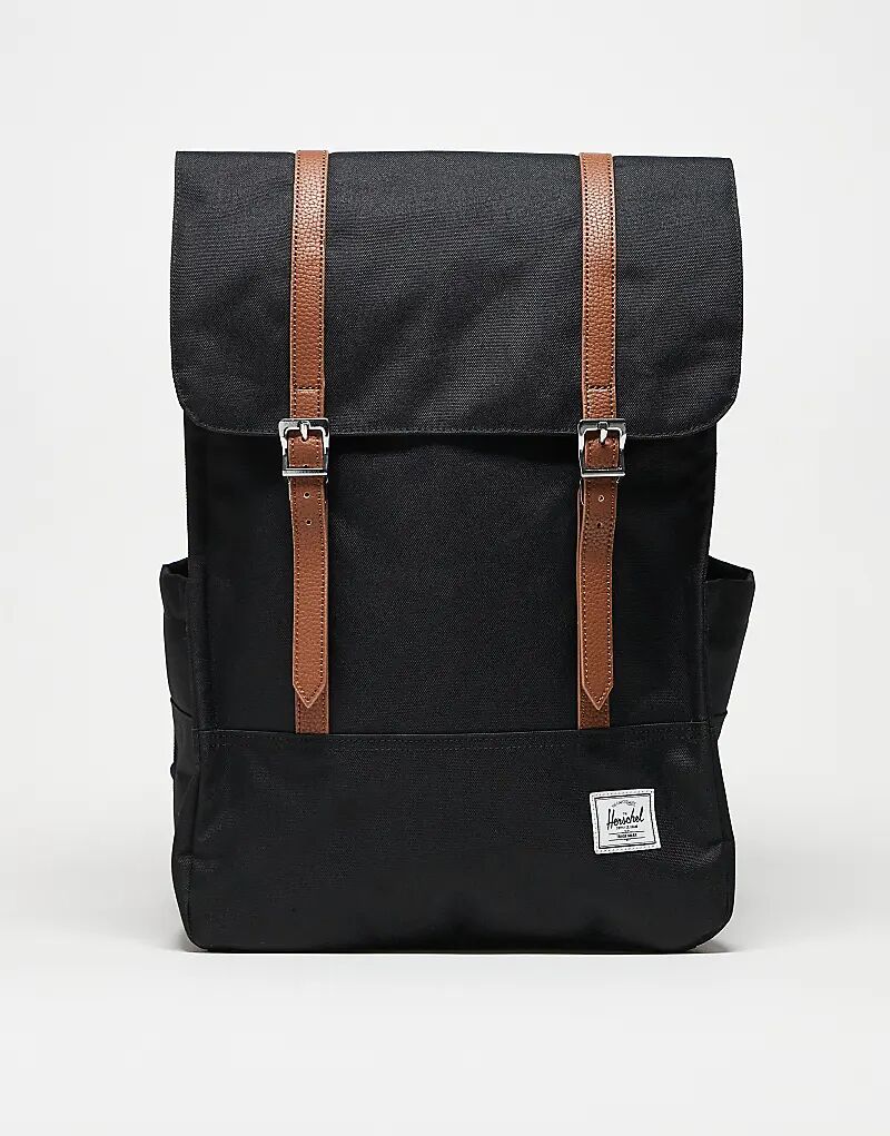 

Рюкзак Herschel Supply Co черного цвета с контрастными коричневыми лямками