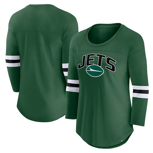 

Женская зеленая футболка New York Jets First Team Arch Logo с 3/4 рукавом Fanatics