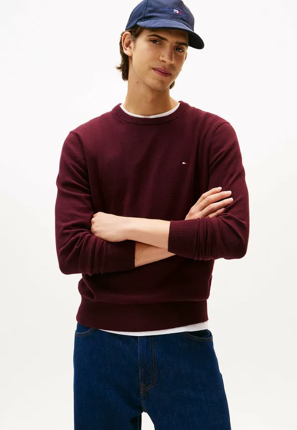 Джемпер с круглым вырезом из кашемира pima org ctn Tommy Hilfiger, Deep Burgundy