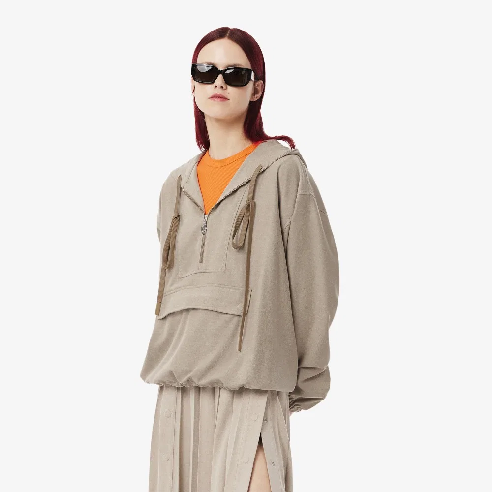 Худи Lacoste Бежевый фланелевый топ