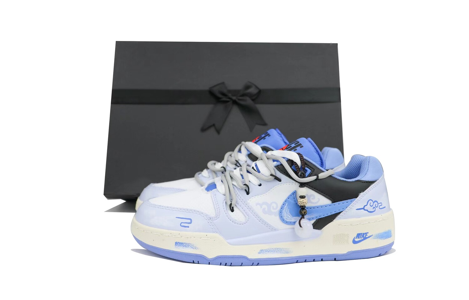 

Кроссовки Nike Full Force Skateboarding Shoes Men Low-top White, черный