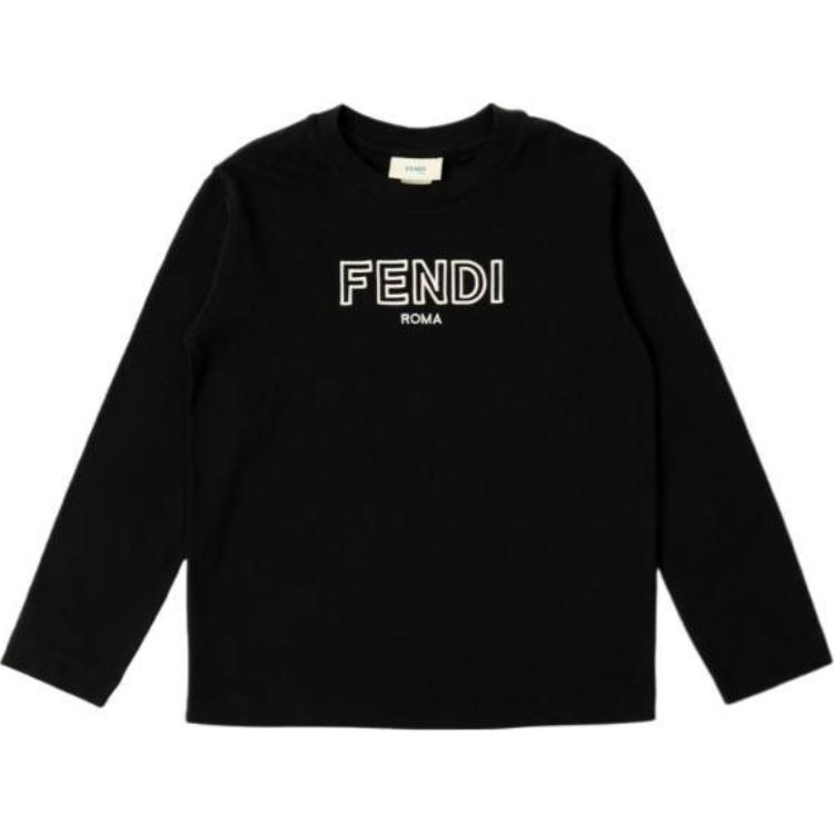 Детская толстовка с круглым вырезом, средней толщины Fendi, черный — фото 2
