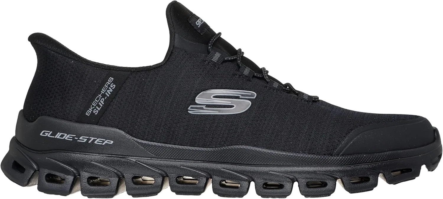 Мужские кроссовки Skechers Glide-Step Zefyr Hands Free без шнурков, Bbk — фото 3
