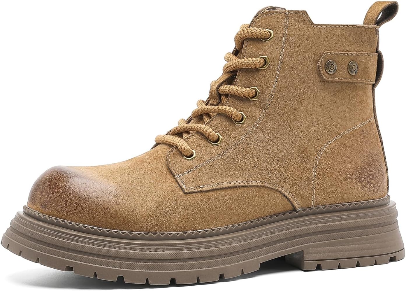 

Мужские ботинки-чукка из натуральной кожи с боковой молнией, платформой, шнуровкой, округлым носком, противоскользящие, удобные, легкие Yrzhgdl, хаки