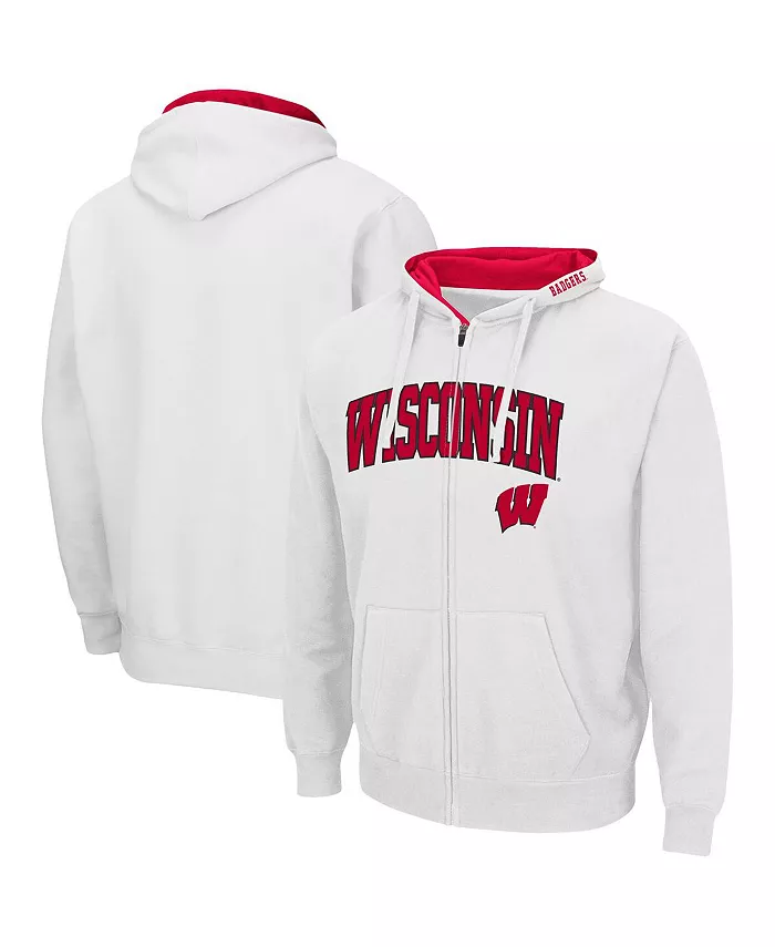 

Мужская толстовка Wisconsin Badgers Arch & Logo 3.0 с молнией Colosseum, белый
