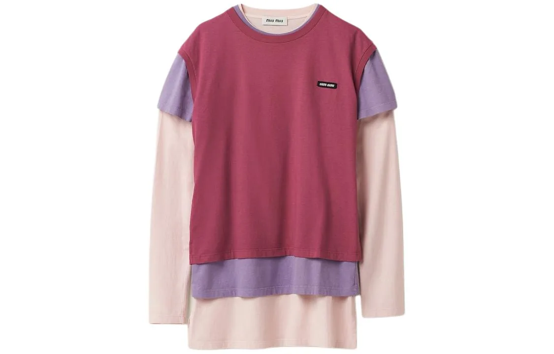 Футболка женская набор из 3 штук MIU MIU, Set of 3 (Snow+Lilac+Aniline Purple)