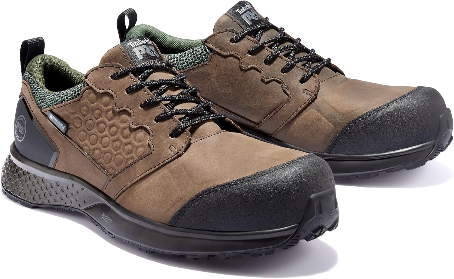 Timberland PRO мужские промышленные рабочие ботинки Reaxion с композитным защитным носком и водонепроницаемостью, Brown/Green — фото 2