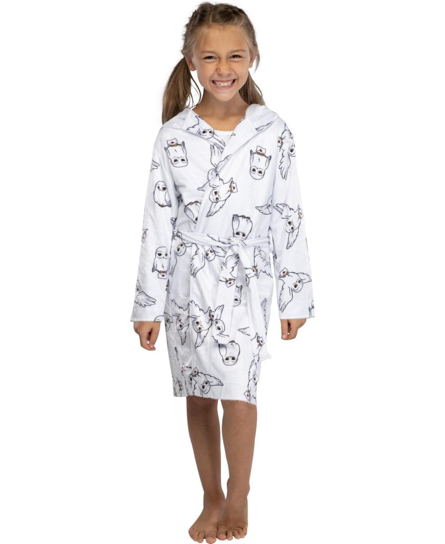 

Детский халат с принтом Сова Хедвиг и Хедвиг из мягкого флиса Harry Potter, White