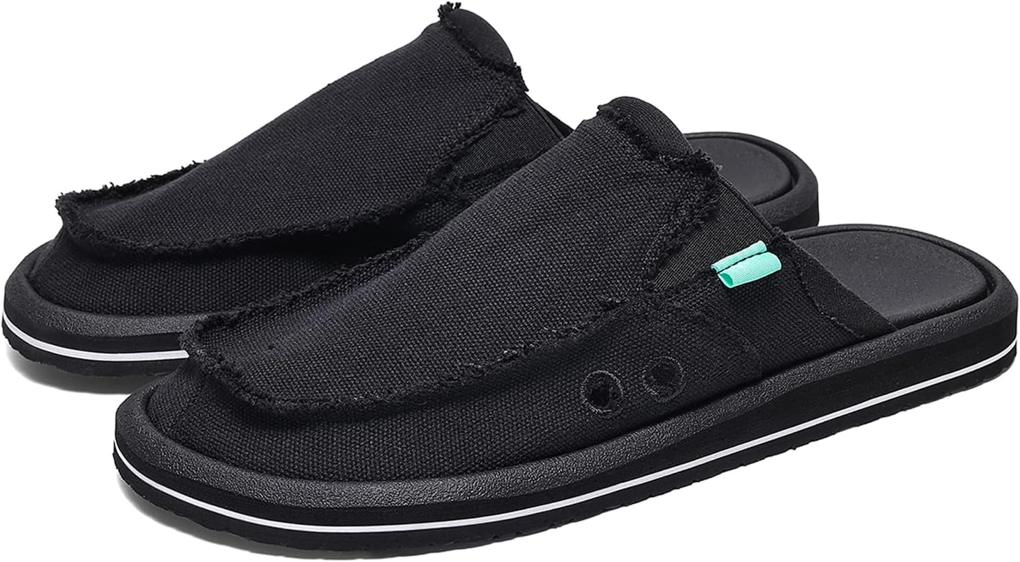 

Мужские слипоны с открытой пяткой, повседневные тканевые тапочки с дышащей конструкцией, удобные шлепанцы для путешествий, прогулок, сада и повседневной носки Fliozy, черный