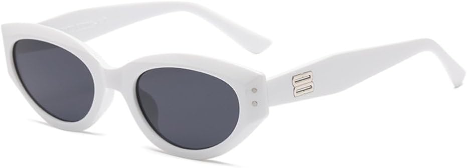 

Солнцезащитные очки LVTFCO «кошачий глаз» для женщин и мужчин, винтажные, в маленькой оправе, модные женские солнцезащитные очки с защитой от УФ-излучения UV400, White