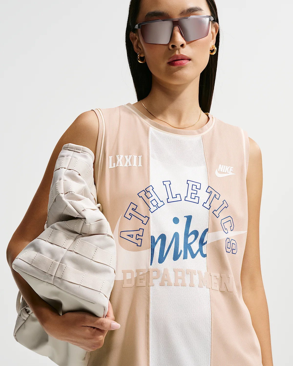 Женское свободное платье Heritage Jersey Nike Sportswear, Sail/Linen/Alabaster/Sail — фото 4