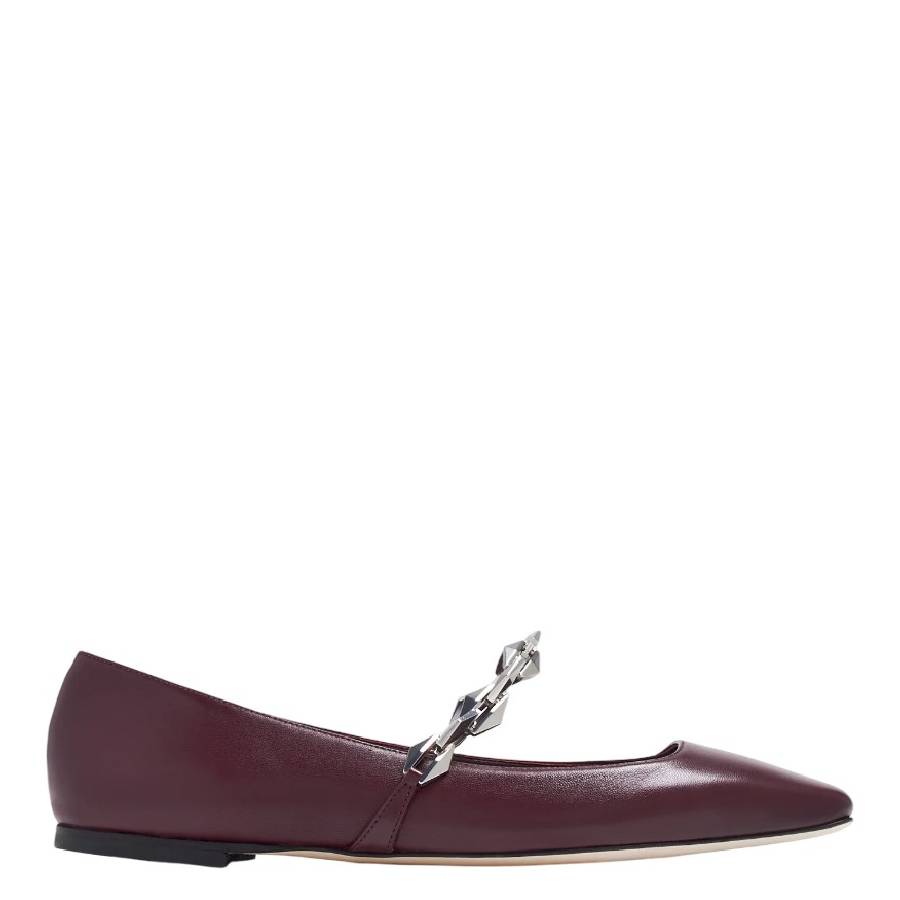 Jimmy Choo Diamond Tilda с квадратным носком кожаные балетки, Garnet