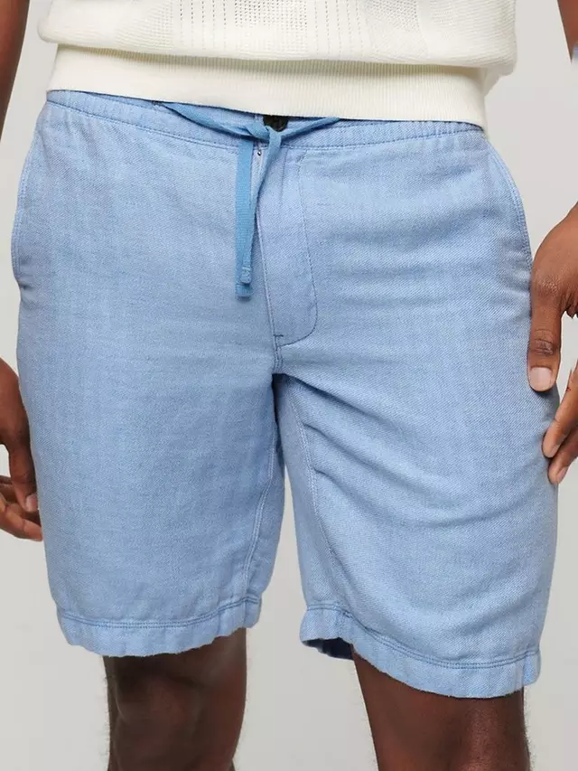 

Шорты Superdry Drawstring Linen, цвет blue/optic