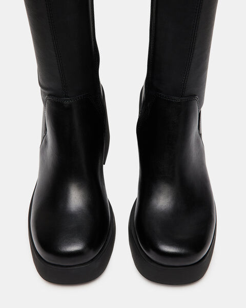 Сапоги женские Steve Madden высокие на каблуке, черный — фото 4