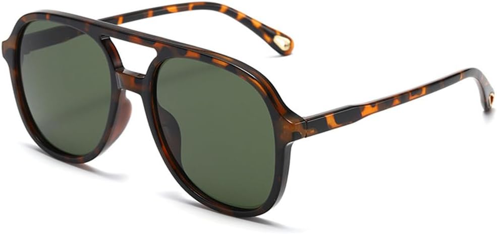 

Солнцезащитные очки с двойной перемычкой, защитой от УФ-излучения UV400, прозрачным градиентом, для занятий спортом на открытом воздухе и путешествий UYPTK, Leopard Dark Green