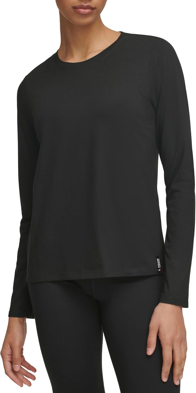 

Женская фактурная рубашка Tommy Hilfiger с круглым вырезом и длинными рукавами, Black