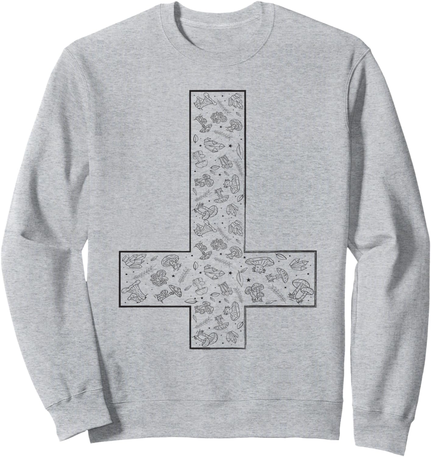 

Стиль коттеджкор, крест дьявола, бег, готика, оккультизм, толстовка Cottagecore Aesthetic Wall Alt Indie Goblincore., серый