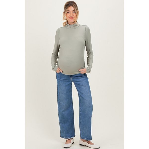 

Джинсы для беременных с широкими штанинами до щиколотки Pinkblush