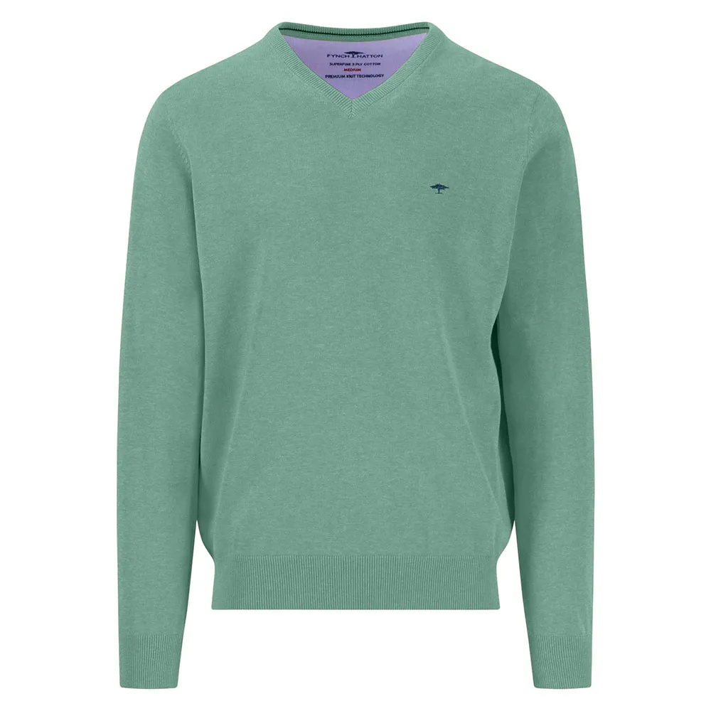 

Свитер Fynch Hatton 1507211 с V-образным вырезом, зеленый