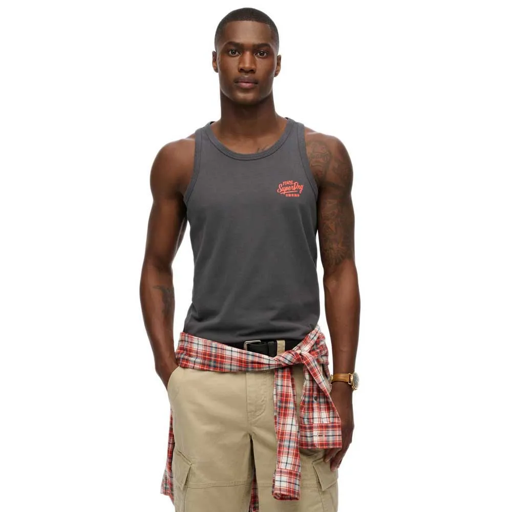 

Футболка без рукавов Superdry Contrast Script, серый