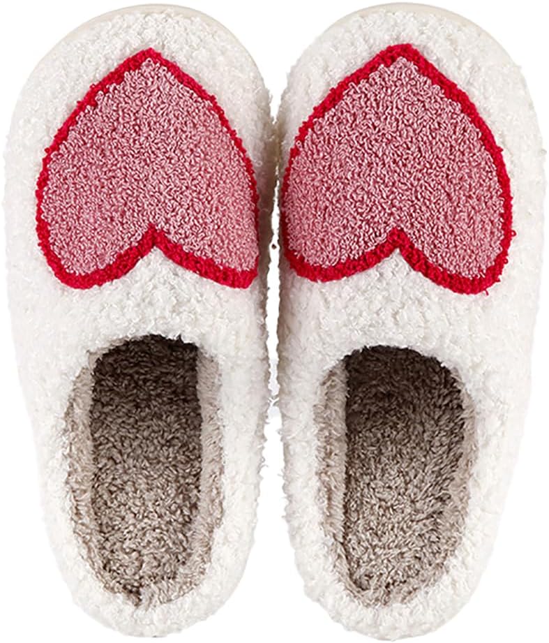 

Забавные сланцы QBTZJ на Хэллоуин для женщин и мужчин, милые плюшевые теплые удобные легкие тапочки для пар, L O V E