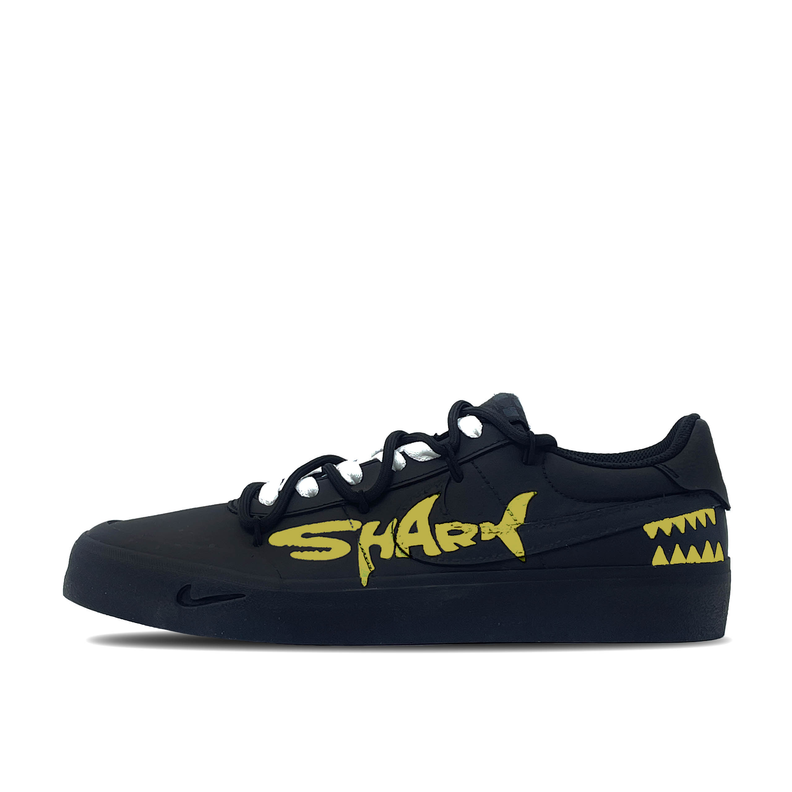 

Nike Кроссовки для скейтборда Court Shot Black Shark Storm Yellow с антискользящим покрытием, износостойкие, низкие, мужские, черные