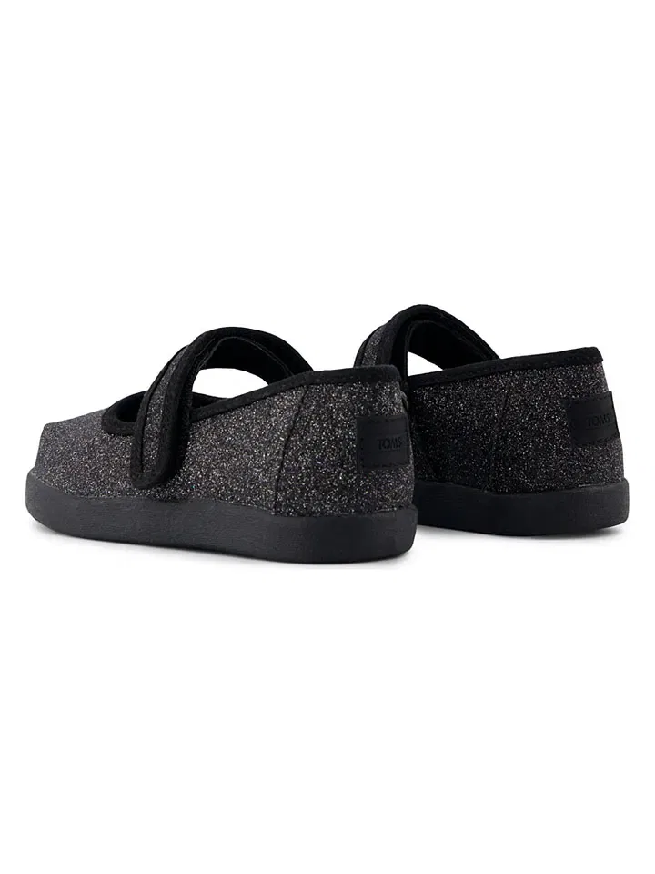 Балетки детские с блестками TOMS черные — фото 3